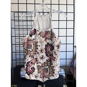 Women Tank Top Size Medium Printed Sleeveless Shirt O-Neck T-Shirt